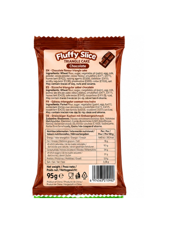 🍫 2. Fluffy Slice Triangle Cake Chocolate 95g - Imagen 2