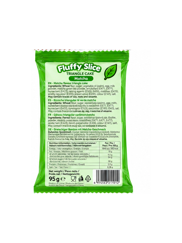 🍵 4. Fluffy Slice Triangle Cake Matcha 95g - Imagen 2