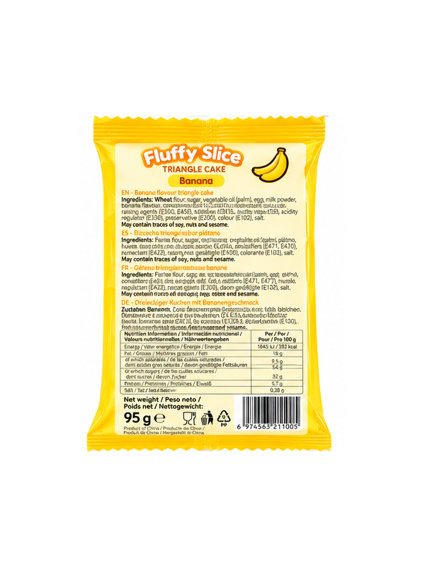 🍌 3. Fluffy Slice Triangle Cake Banana 95g - Imagen 2