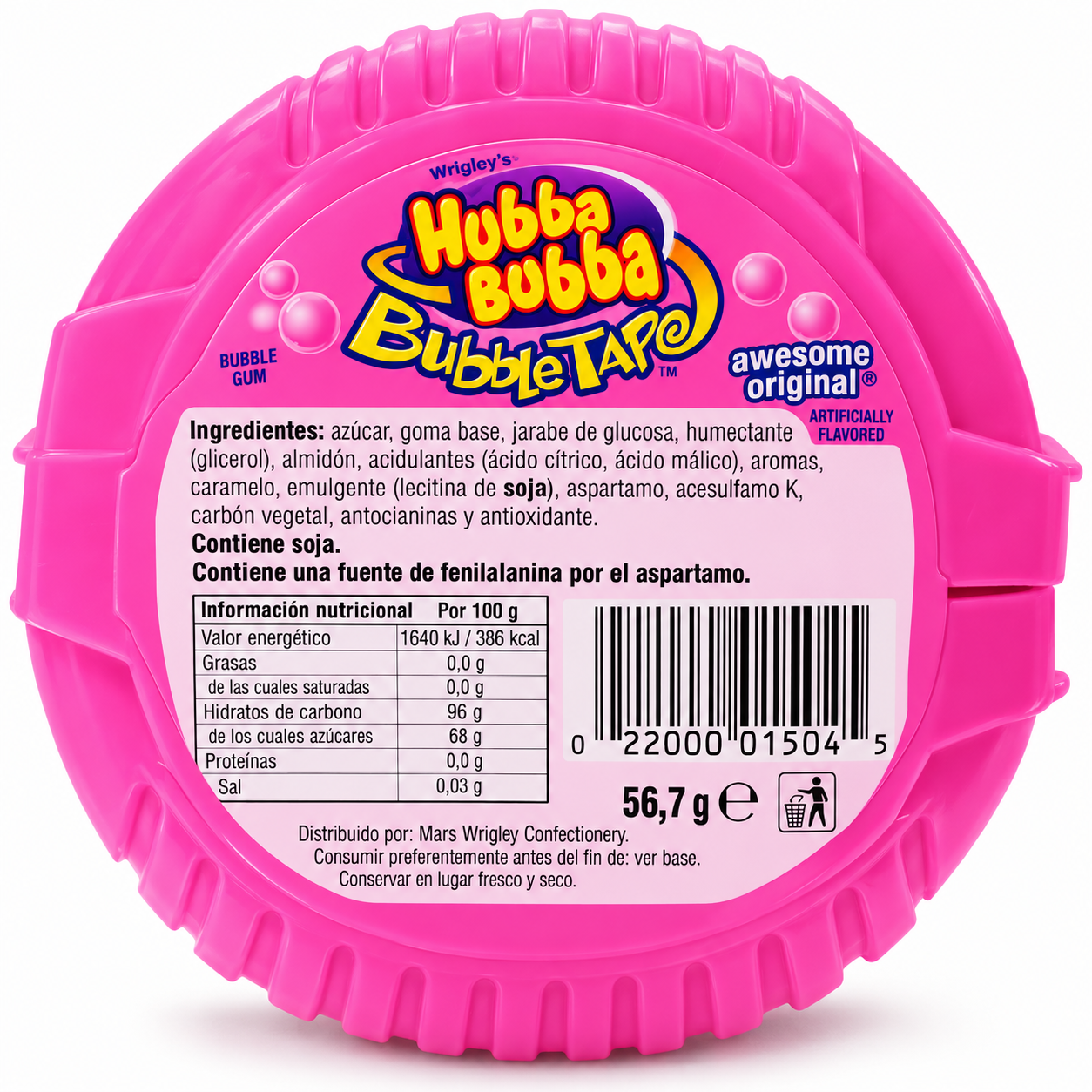 🍬 Hubba Bubba Fancy Fruit Bubble Tape 56g - Imagen 2