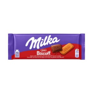 Milka Lotus Biscoff 90g – Chocolate con Leche de los Alpes y Galleta Crujiente