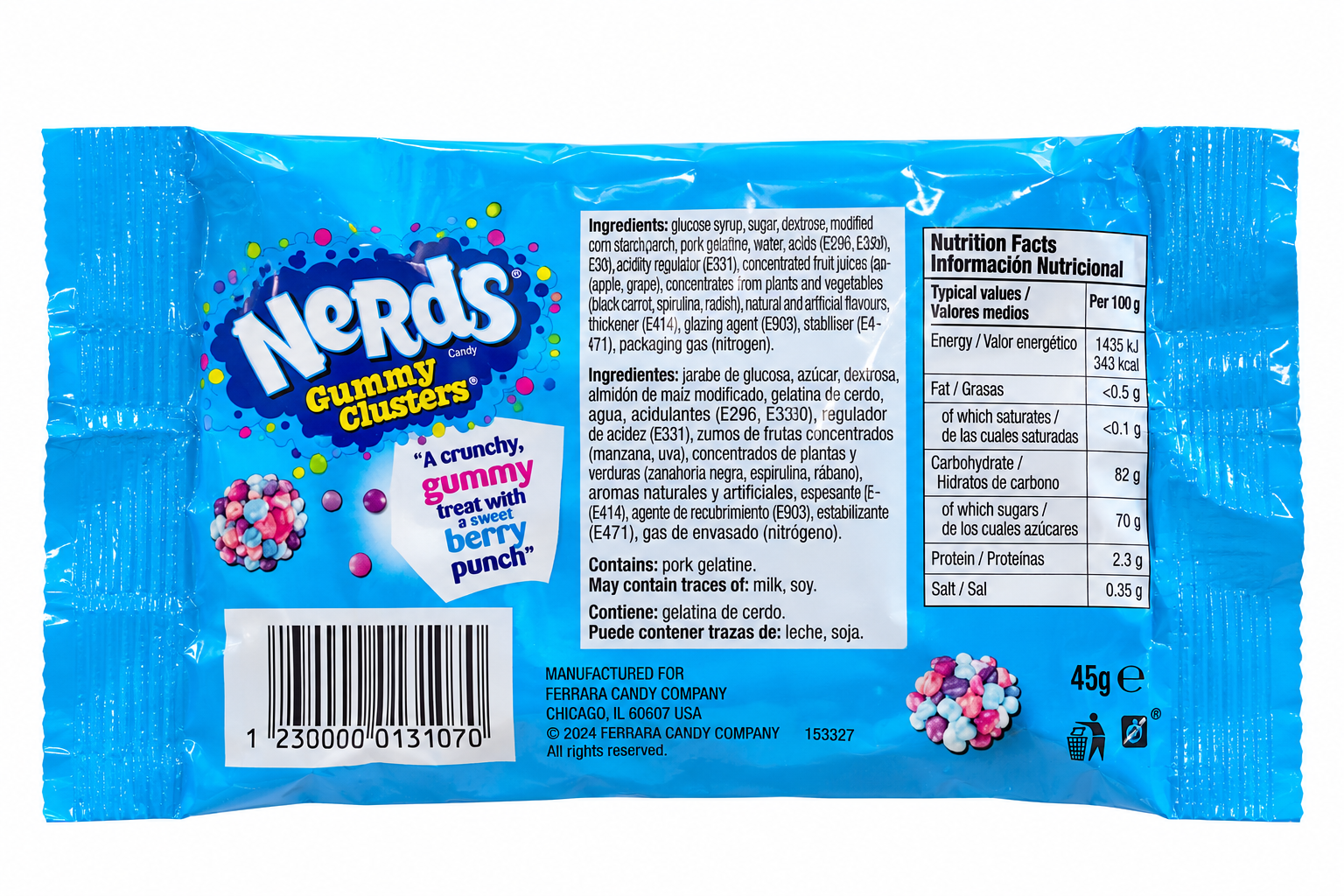 Nerds Gummy Clusters Berry 45g – Gominolas Crujientes Americanas - Imagen 2