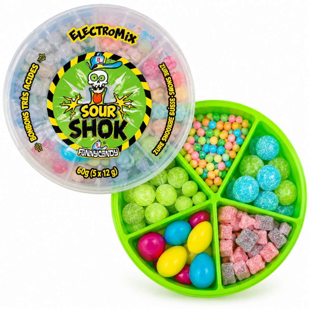Sour Shok Electromix 60g – Mix de 5 Caramelos Súper Ácidos ⚡🍬